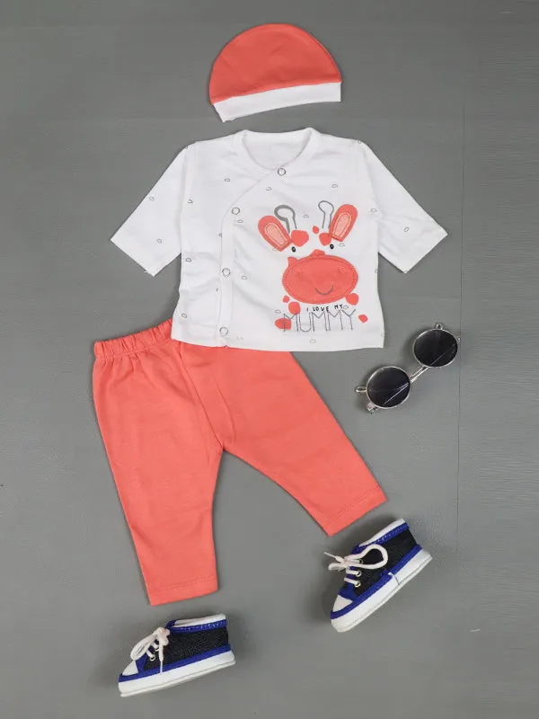 Comfortable Peach-Colored Baby Suit for Newborns, 0-3 Months - AJ NBS61
