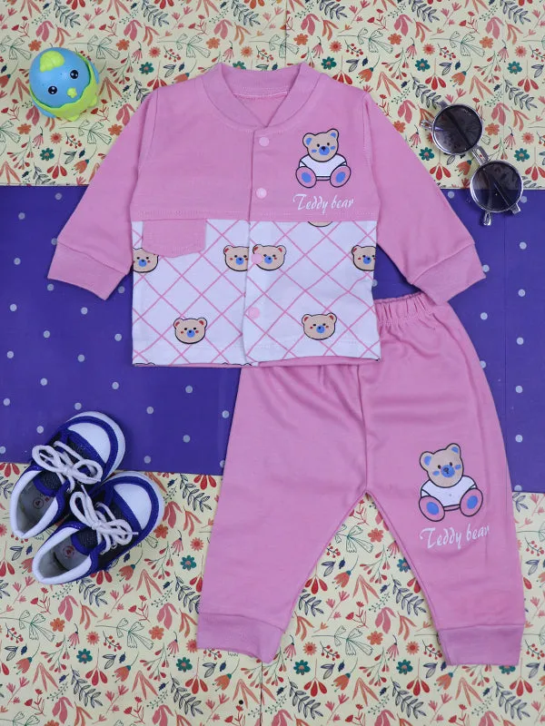 0Mth - 9Mth Teddy Pink Baba Suit For Newborns BG NBS76