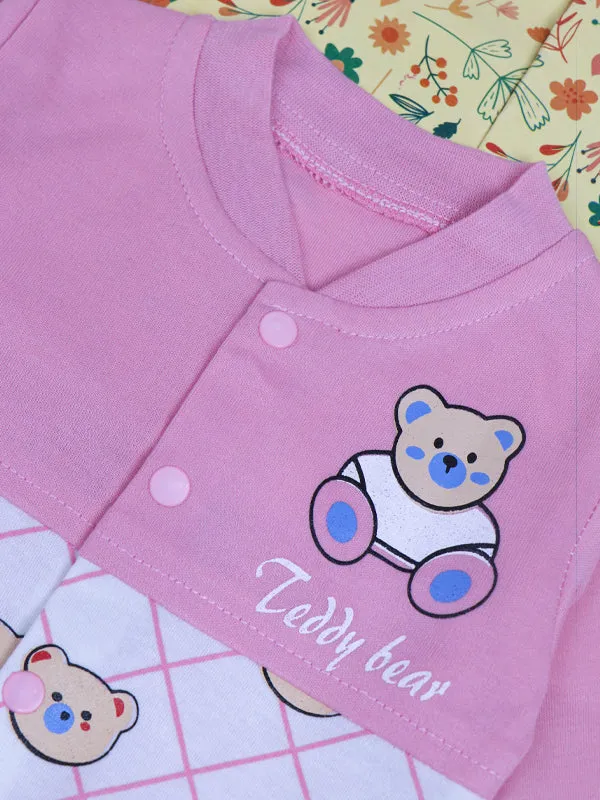 0Mth - 9Mth Teddy Pink Baba Suit For Newborns BG NBS76