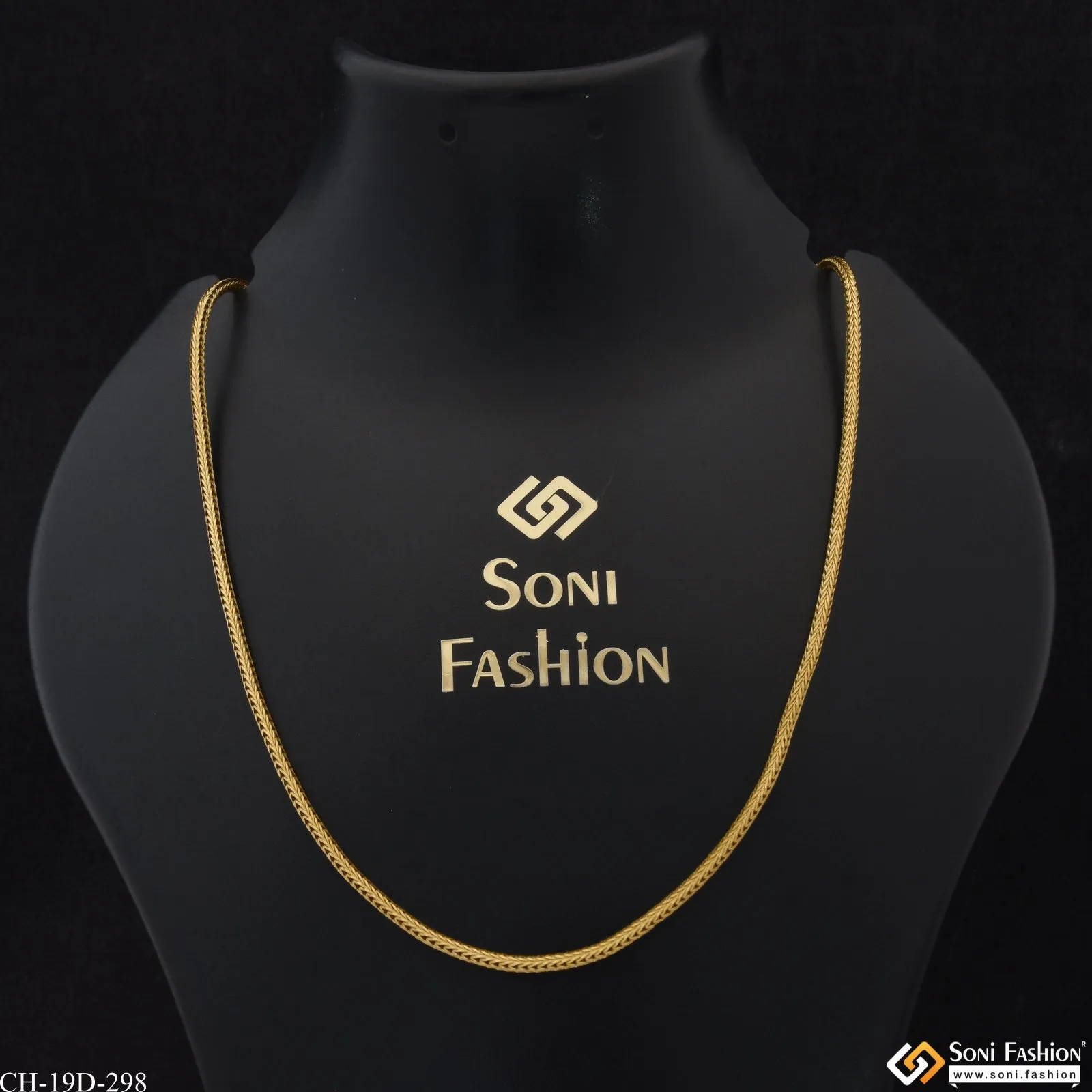 1 Gram Gold Plated Best Quality Elegant Design Chain for Men - Style D298