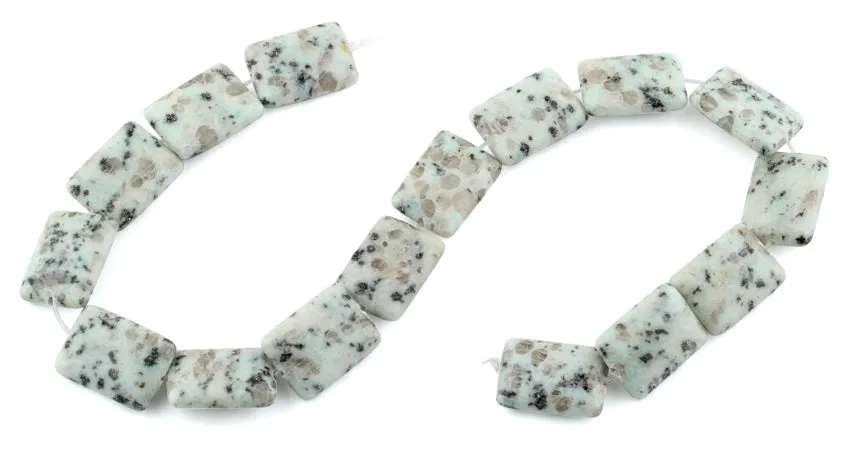 18x25MM Sesame Puffy Rectangular Gemstone Beads