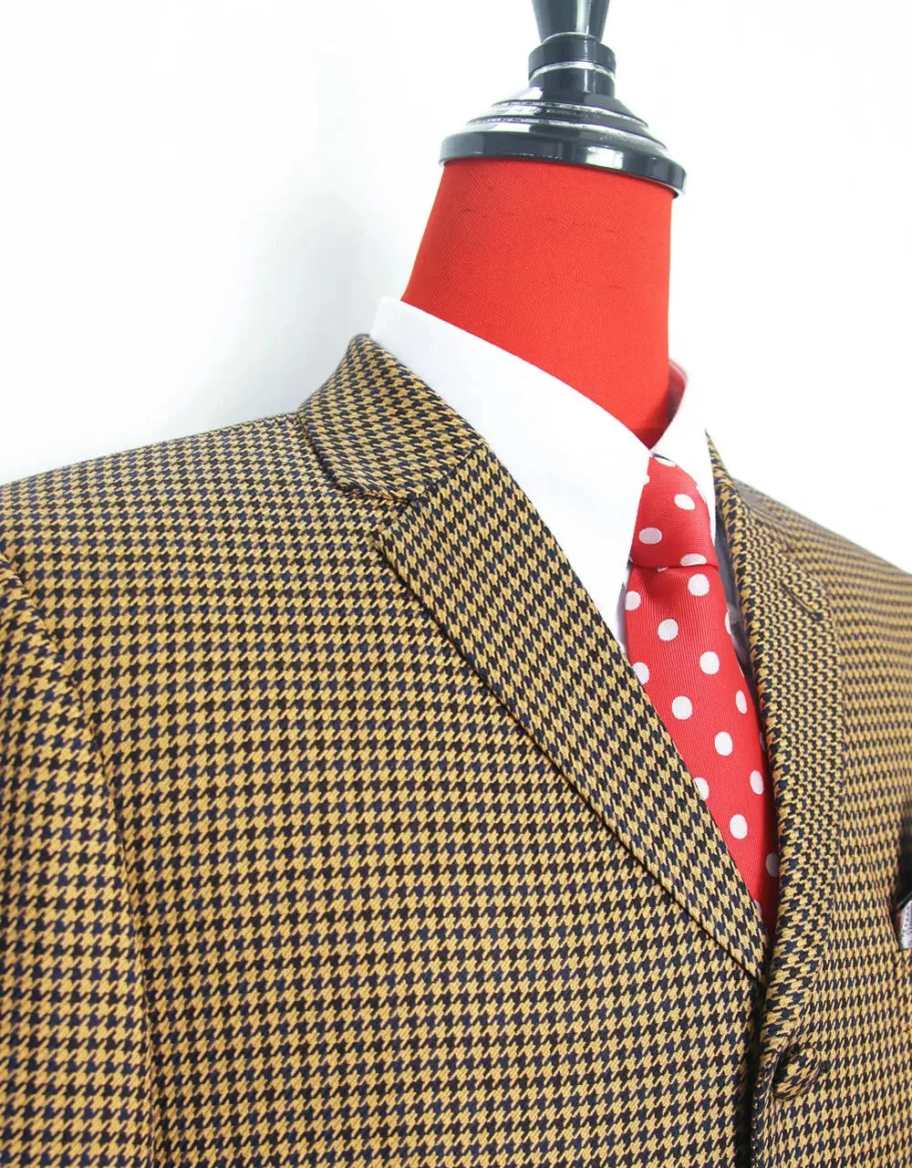 3 Piece Suit - Brown And Black Houndstooth Suit