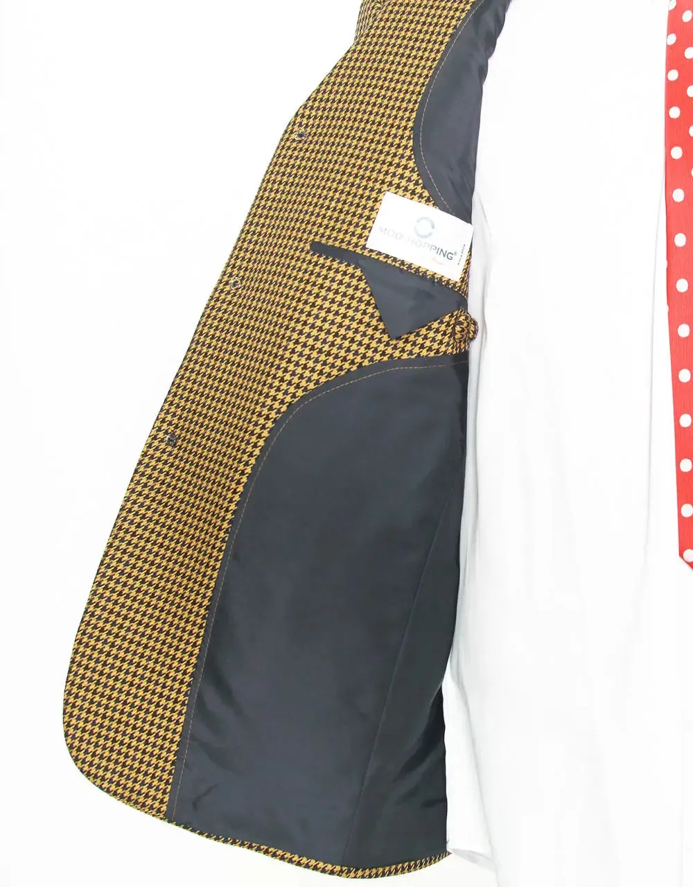3 Piece Suit - Brown And Black Houndstooth Suit