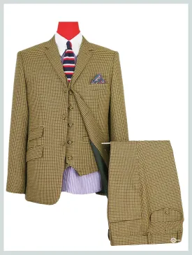 3 Piece Suit - Brown And Black Houndstooth Suit