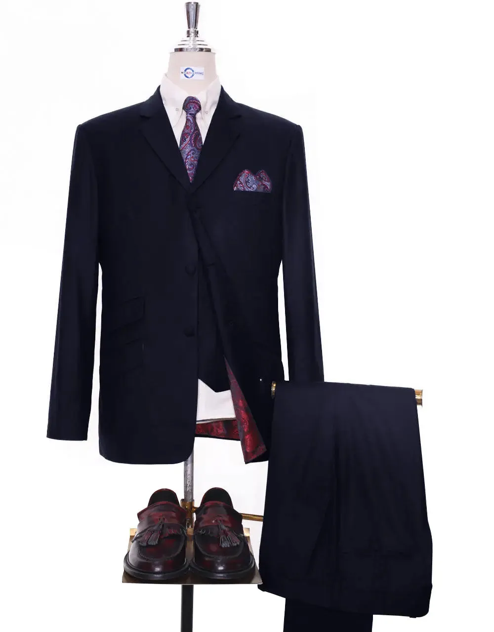 3 Piece Suit Essential Dark Navy Blue Suit