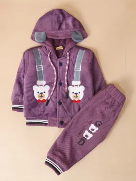 3Mth - 9Mth Good Purple Hooded Baba Suit For Newborns AJ NBS138