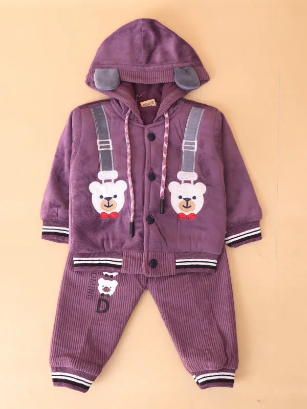 3Mth - 9Mth Good Purple Hooded Baba Suit For Newborns AJ NBS138