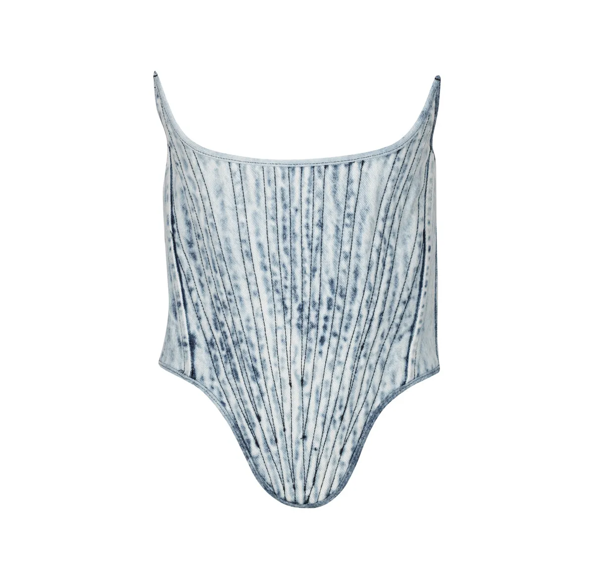 ACID WASH DENIM SHAPED CORSET