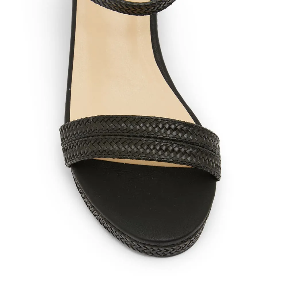 Adena Heel in Black Smooth