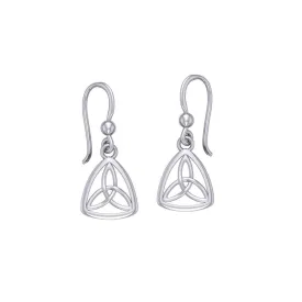 Adorned by the timeless Celtic Triquetra ~ Sterling Silver Jewelry Dangling Earrings TE745