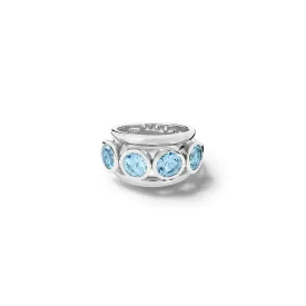 Aeneus Classic Ring Silver - Blue Topaz