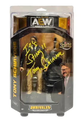 AEW : Tony Schiavone "It's Sting!!" Ringside USA Exclusive Figure * Hand Signed *