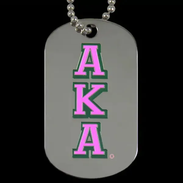 AKA Silver Double Sided Dog Tag