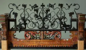 Amazing Early Ornate Decorated Horse Drawn Street Vendor's Fruit Wagon Axle - 55131