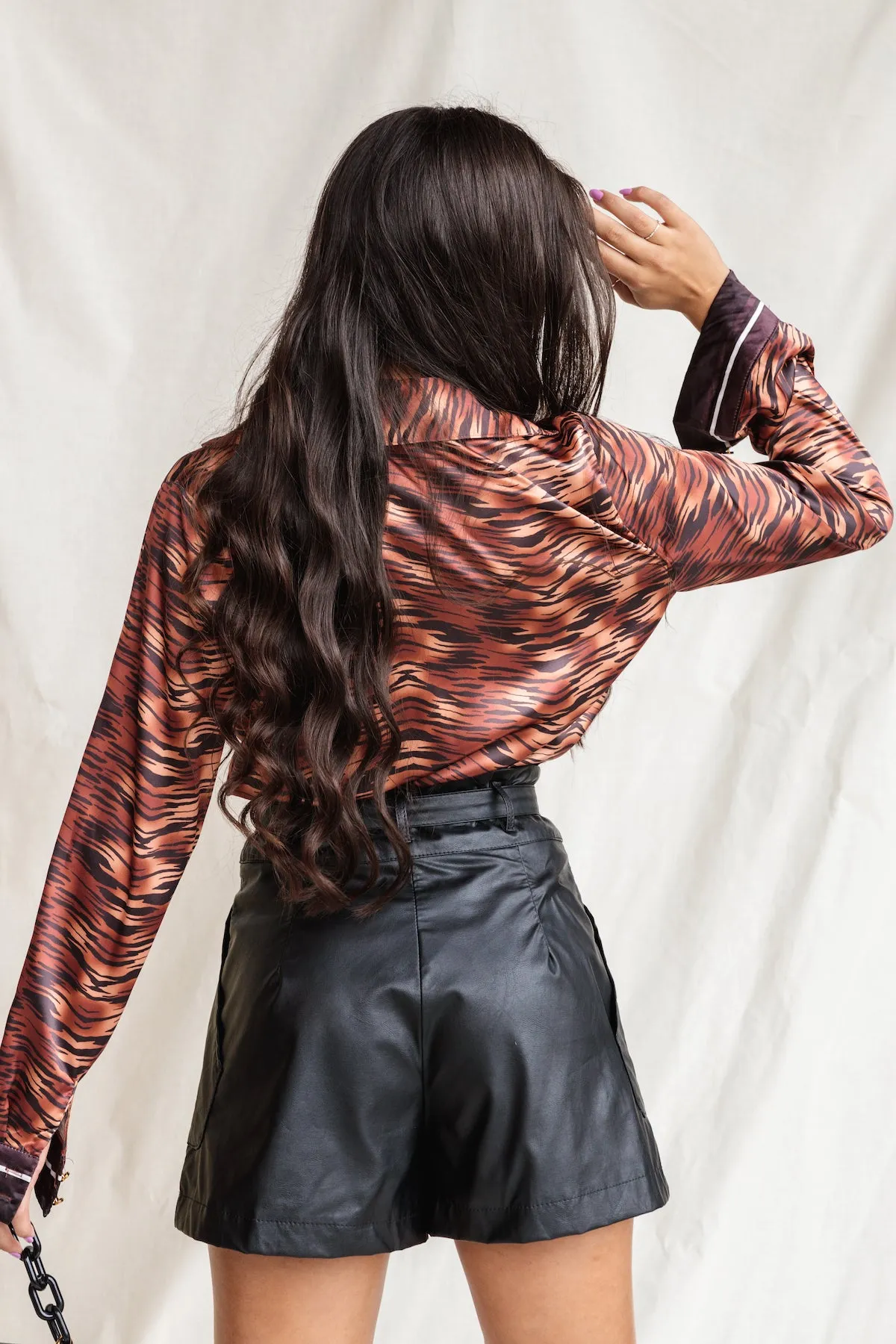 Animal Print Deep V-Neck Bodysuit
