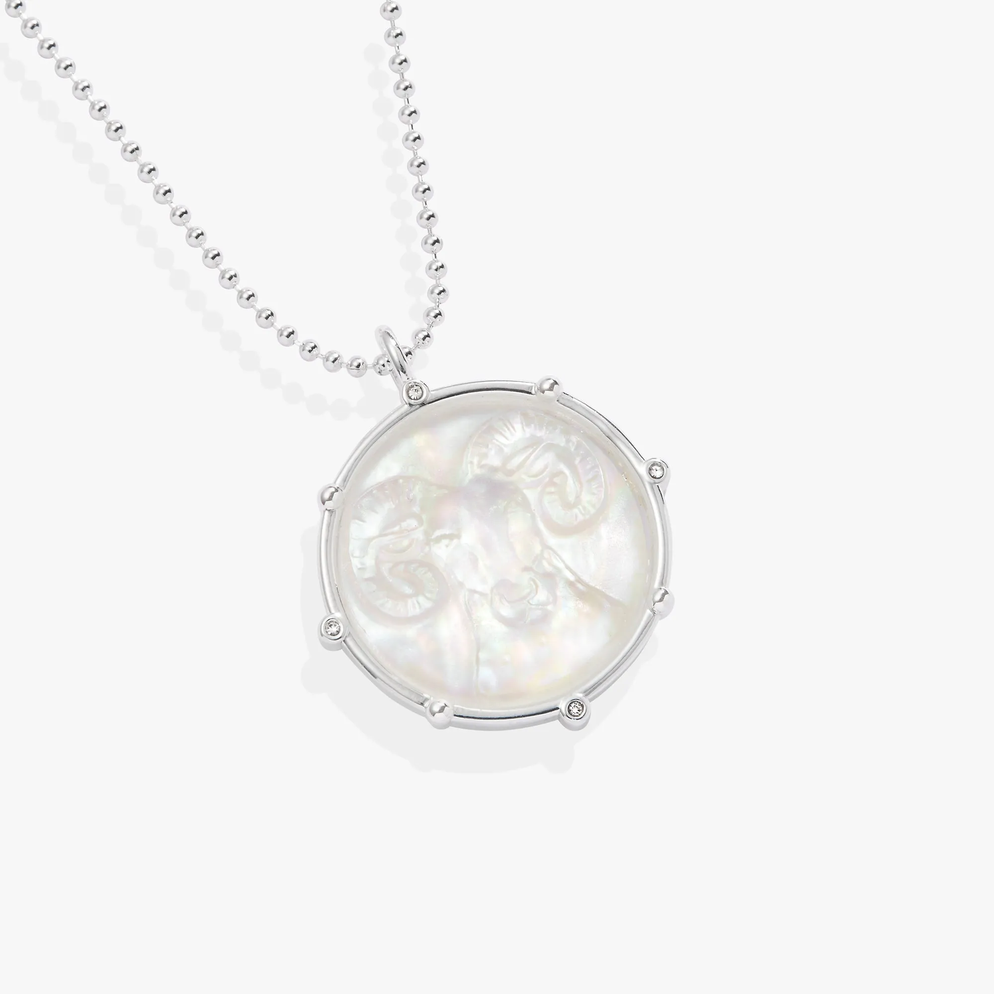 Aries Zodiac Double-Sided Charm Necklace,