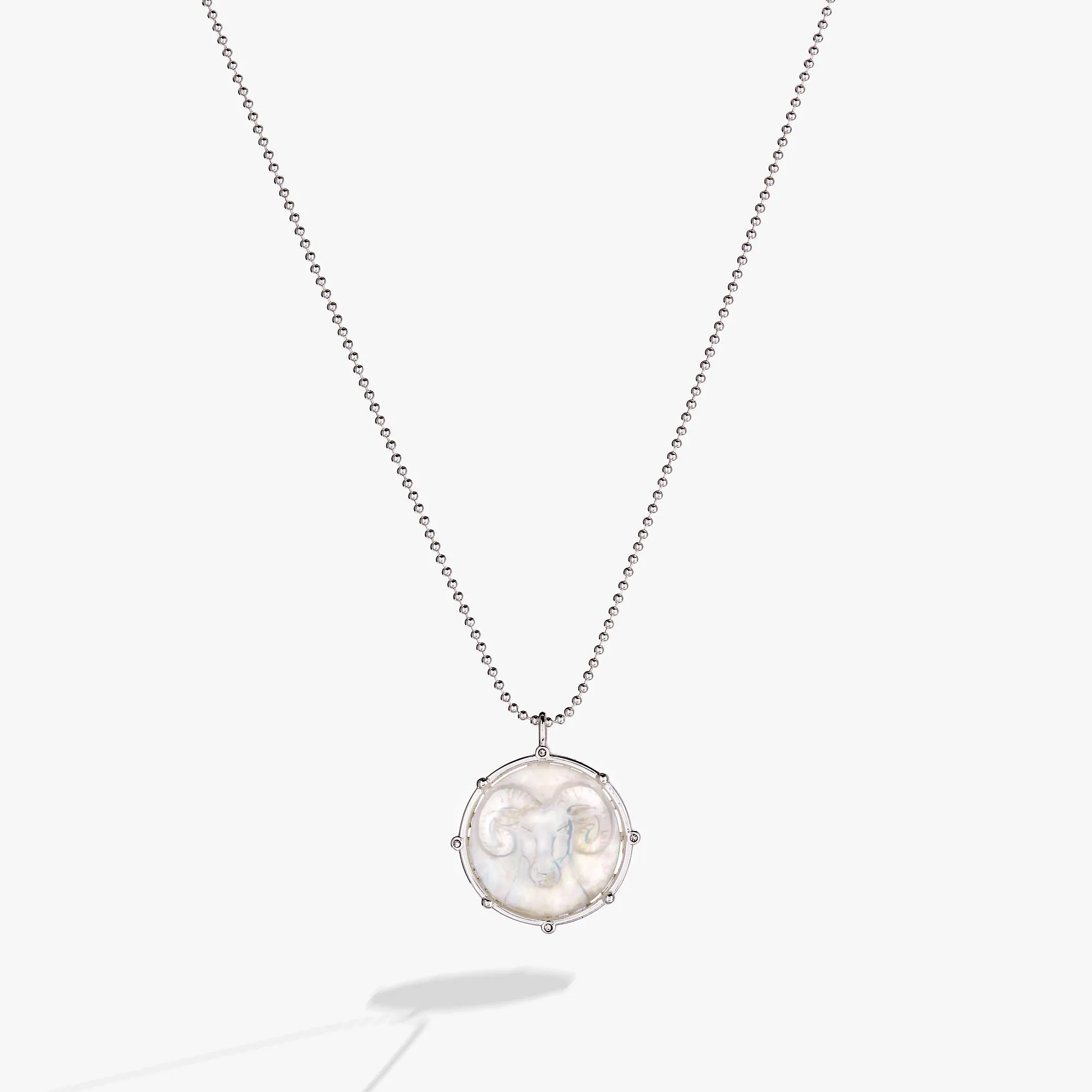 Aries Zodiac Double-Sided Charm Necklace,
