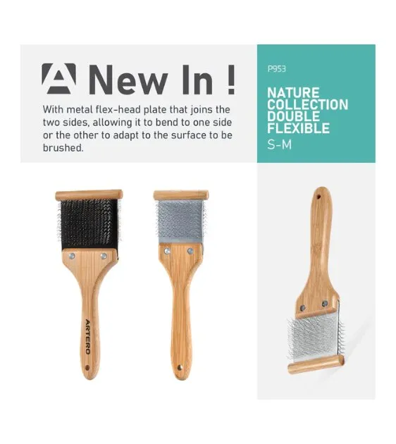Artero Nature Collection Bamboo Double Flexible Slicker Brush (S) For Dogs & Cats