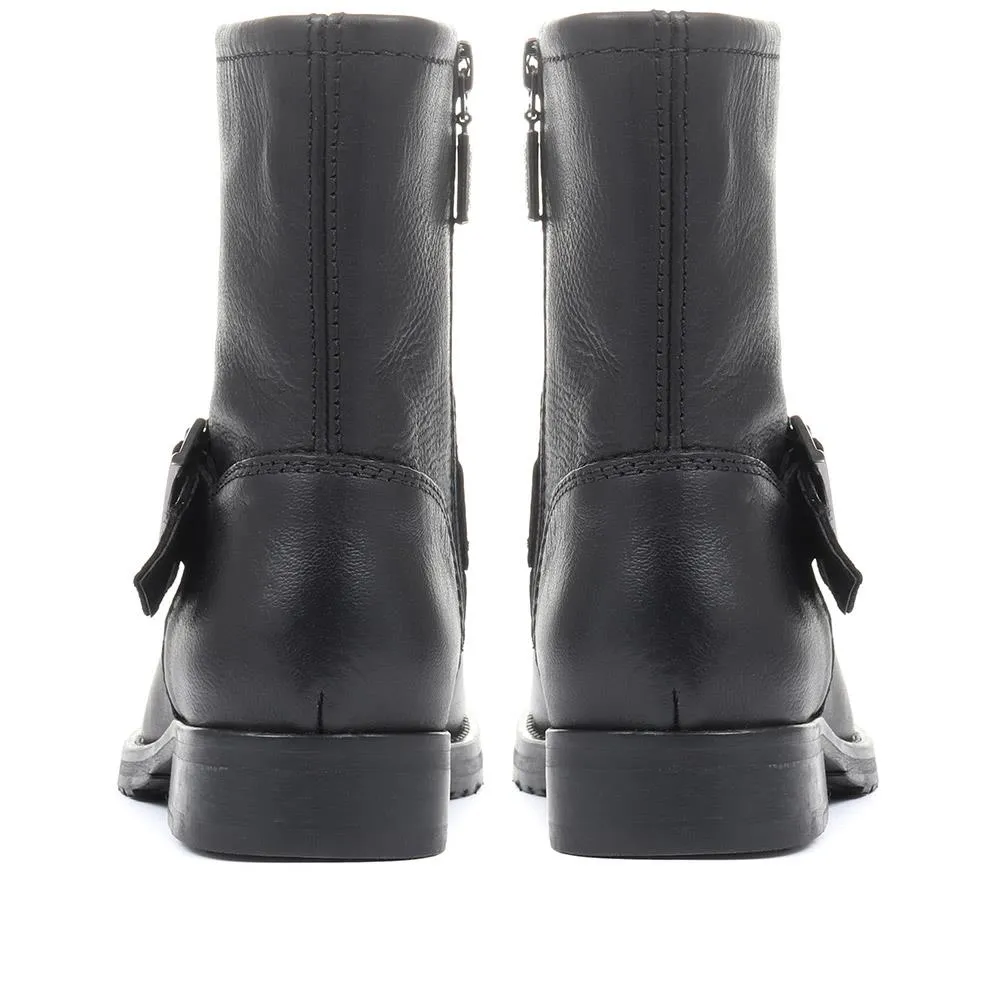 Baja Leather Biker Boots - BARBR32519 / 318 634