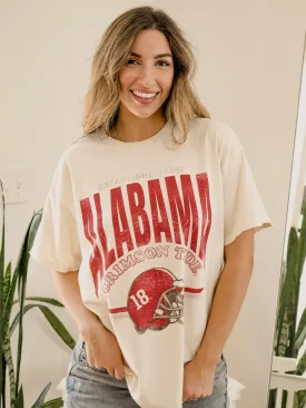 Bama Established Date Helmet Off White Thrifted Tee