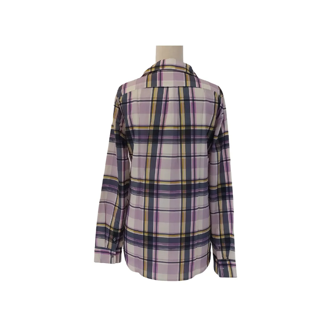 Banana Republic Purple Checked Collared Shirt | Like New |