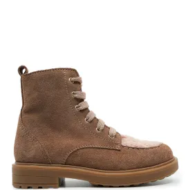 Beberlis Rose Suede Shearling Combat Boot