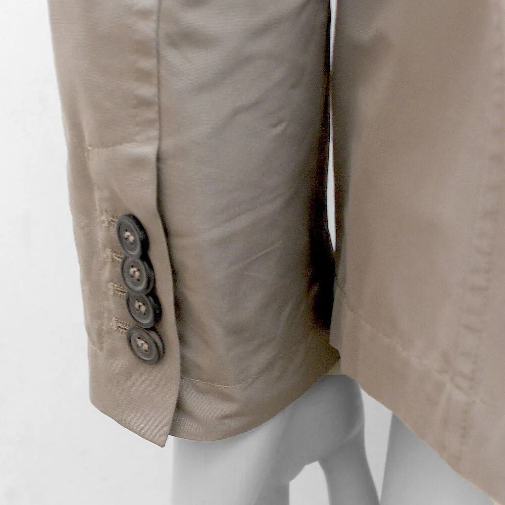 Beige Two Button Casual Suit Blazer Jacket