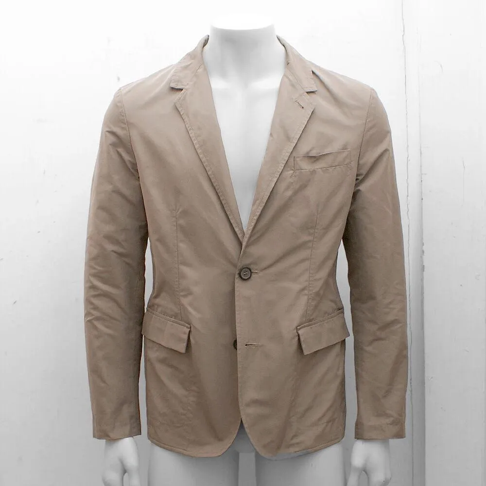 Beige Two Button Casual Suit Blazer Jacket