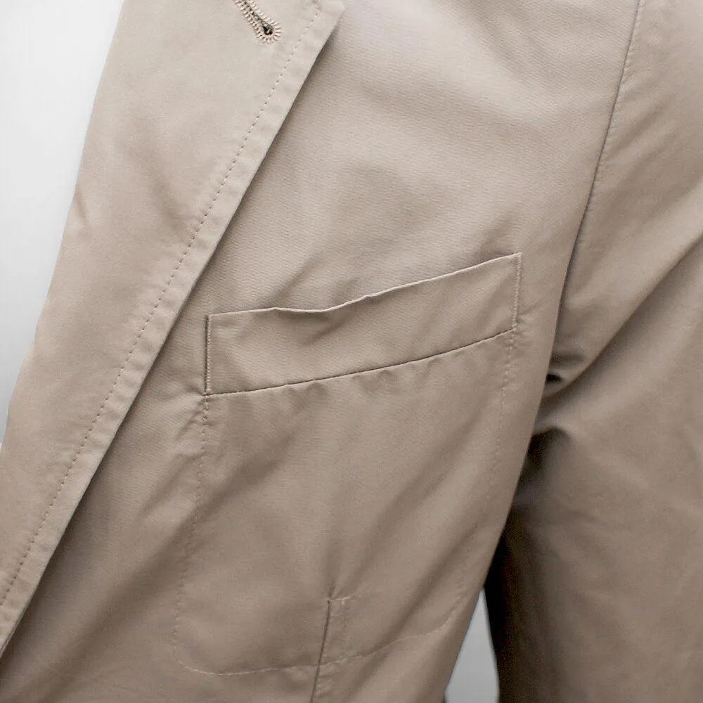 Beige Two Button Casual Suit Blazer Jacket