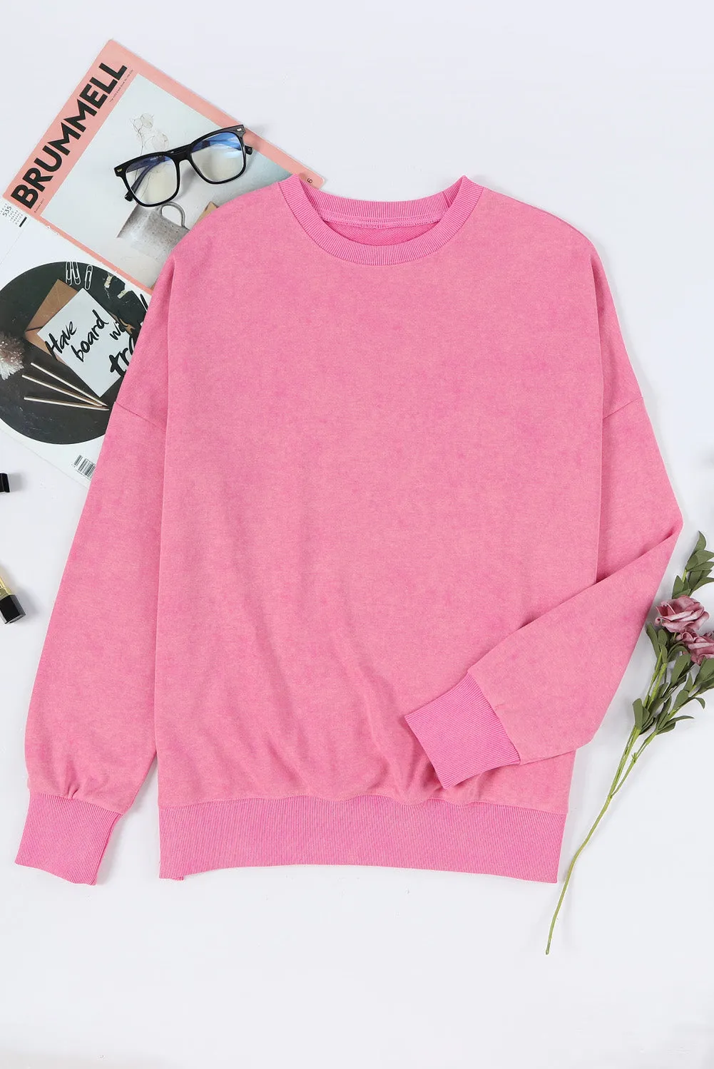 Bishop Sleeve Slit Sweatshirt