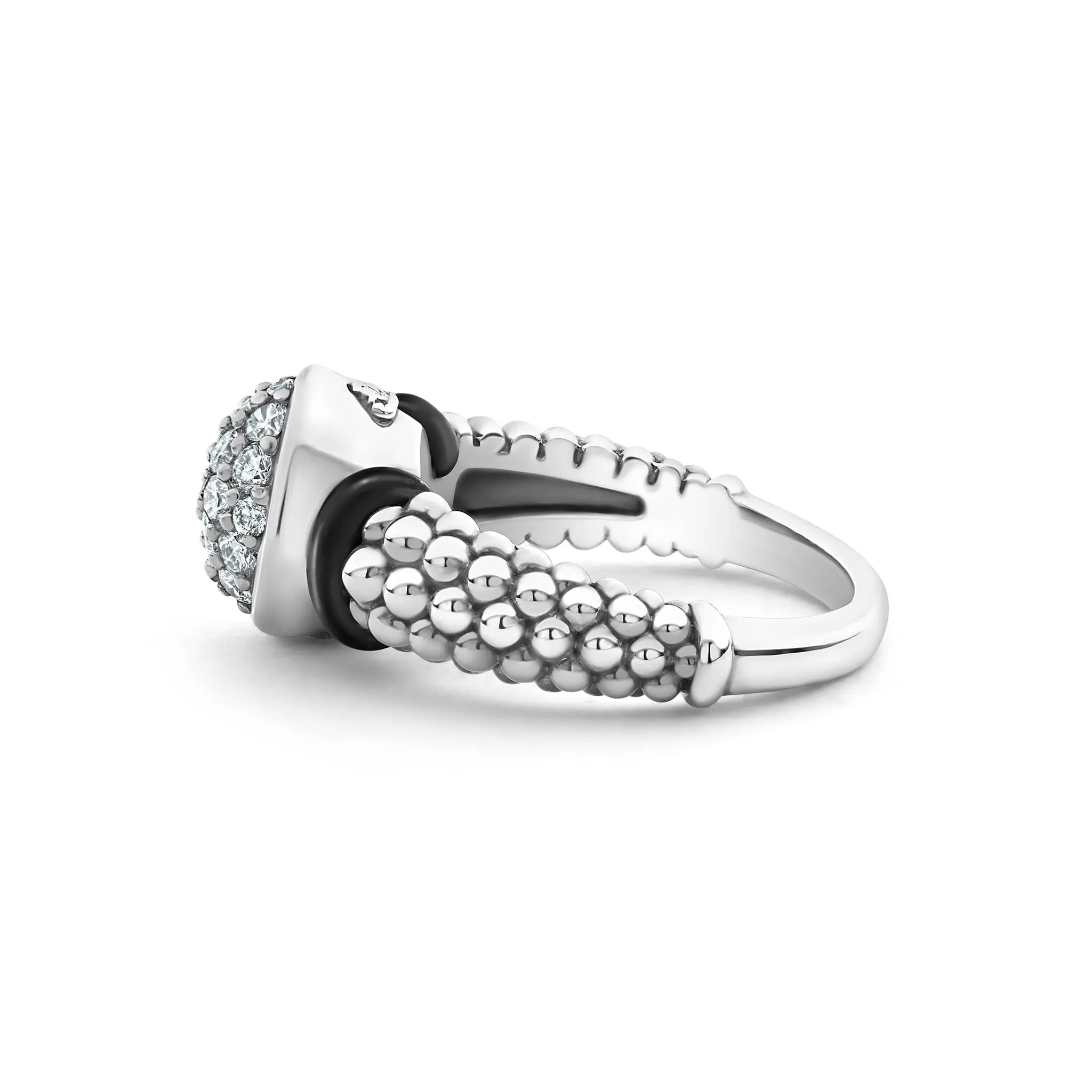 Black Caviar Circle Ceramic Caviar Diamond Ring