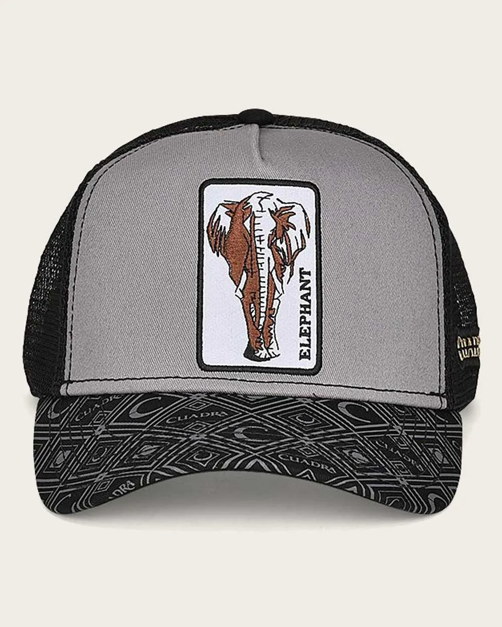 black elephant patch cap