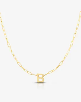 Block Initial   Link Chain Necklace