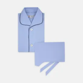 Blue Piped Cotton Pyjama Set