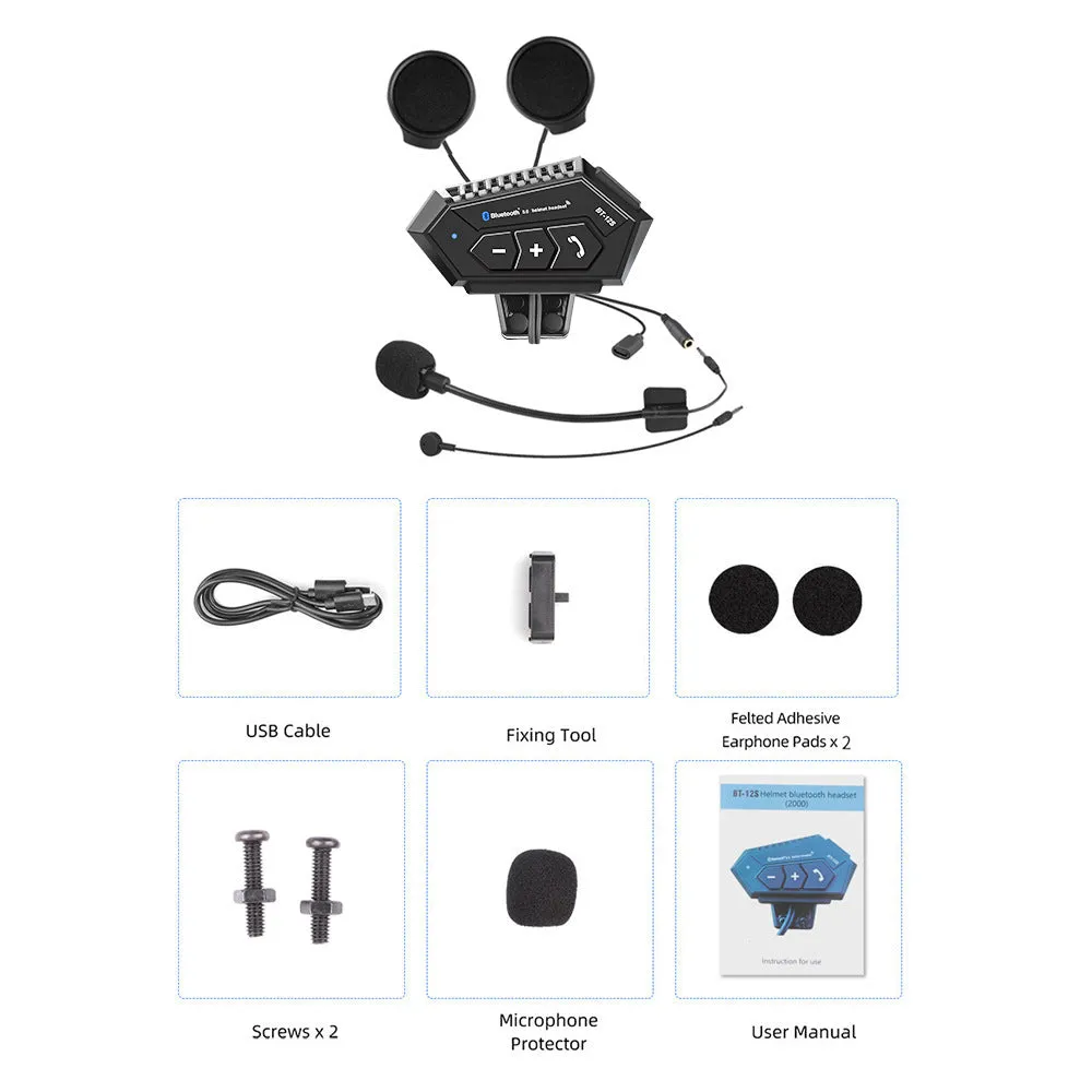 Bluetooth Wireless Headset For Motorcycle Helmet