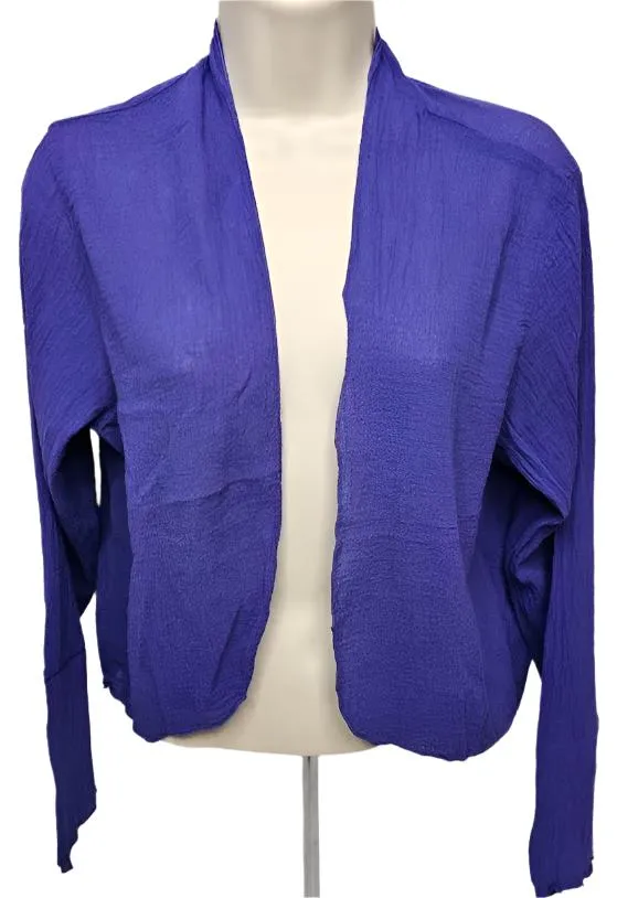 Bolero Jacket Sheer Long Sleeve Purple Women's cg901