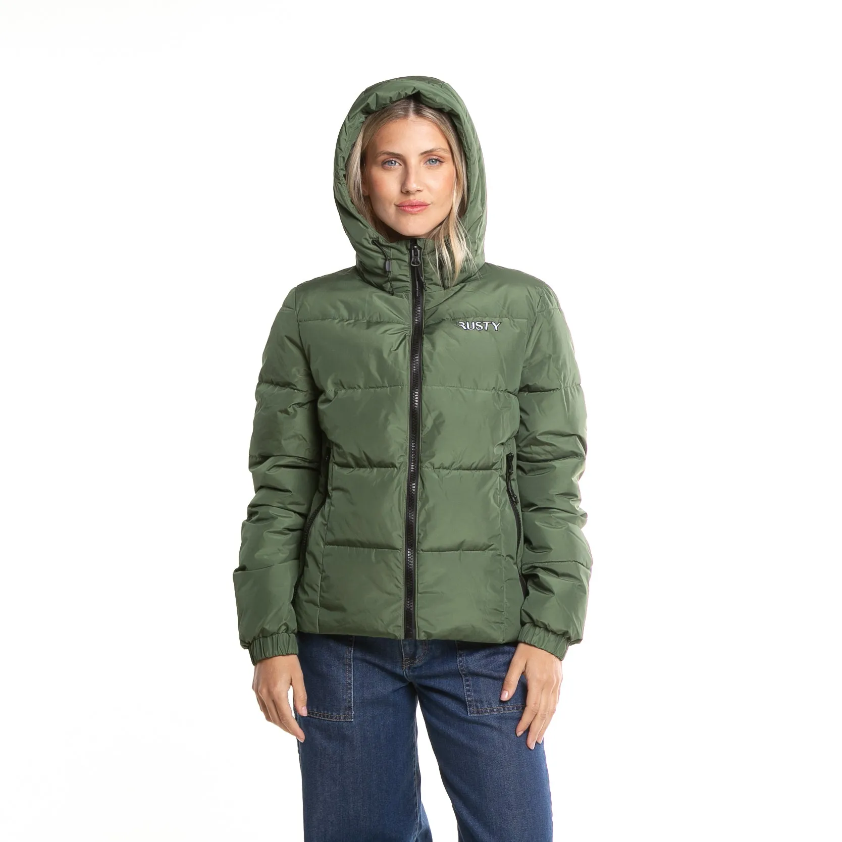 Campera Abrigo Rusty Stella Puffer Coat Ld* Army