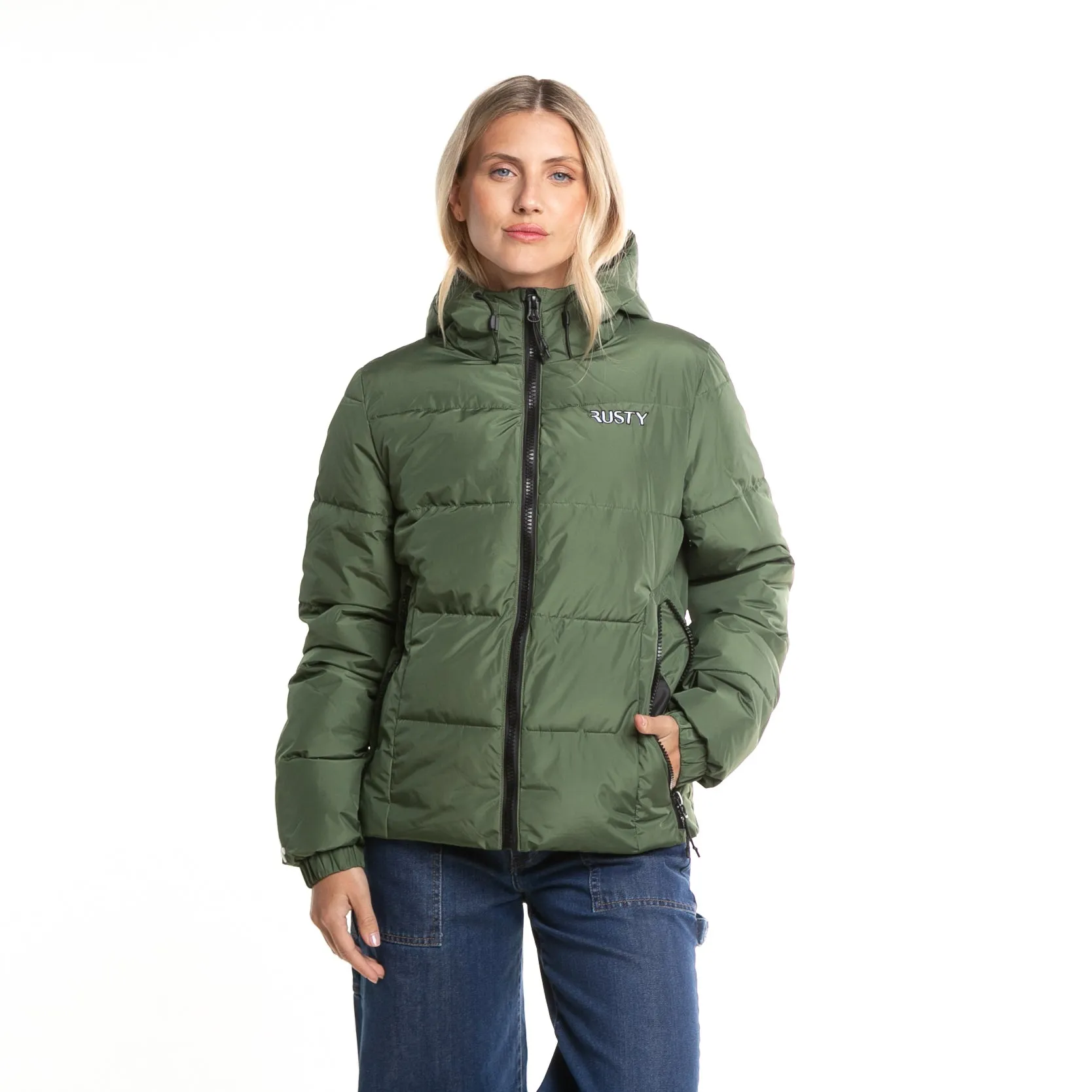 Campera Abrigo Rusty Stella Puffer Coat Ld* Army