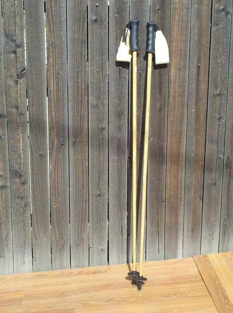 Carbon Fiber - Bamboo Ski Poles - NEW