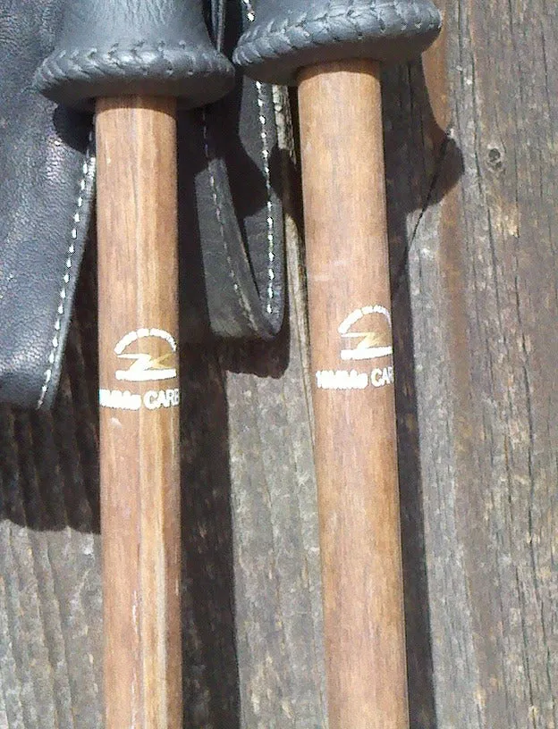 Carbon Fiber - Bamboo Ski Poles - NEW
