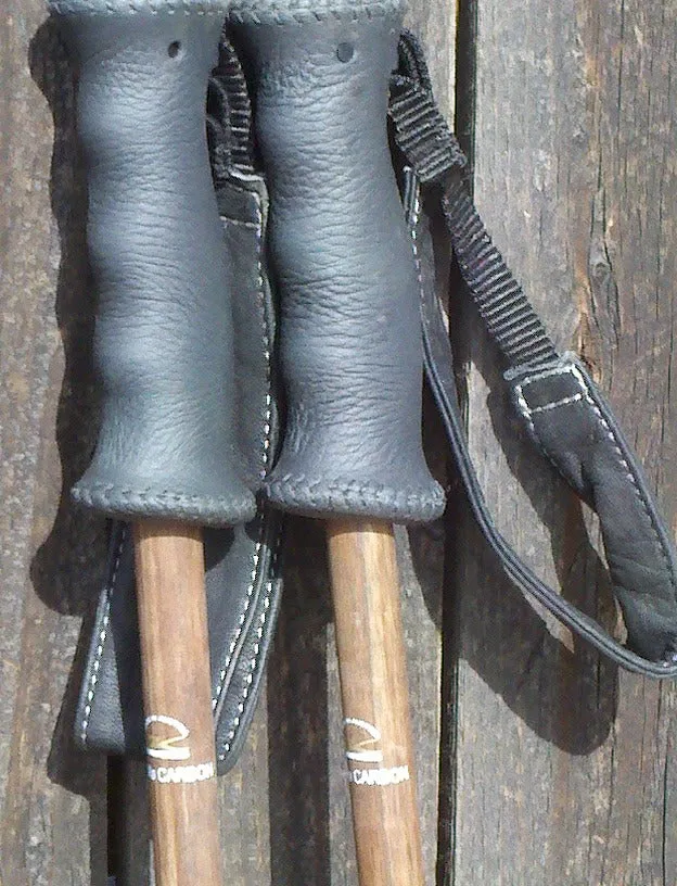 Carbon Fiber - Bamboo Ski Poles - NEW