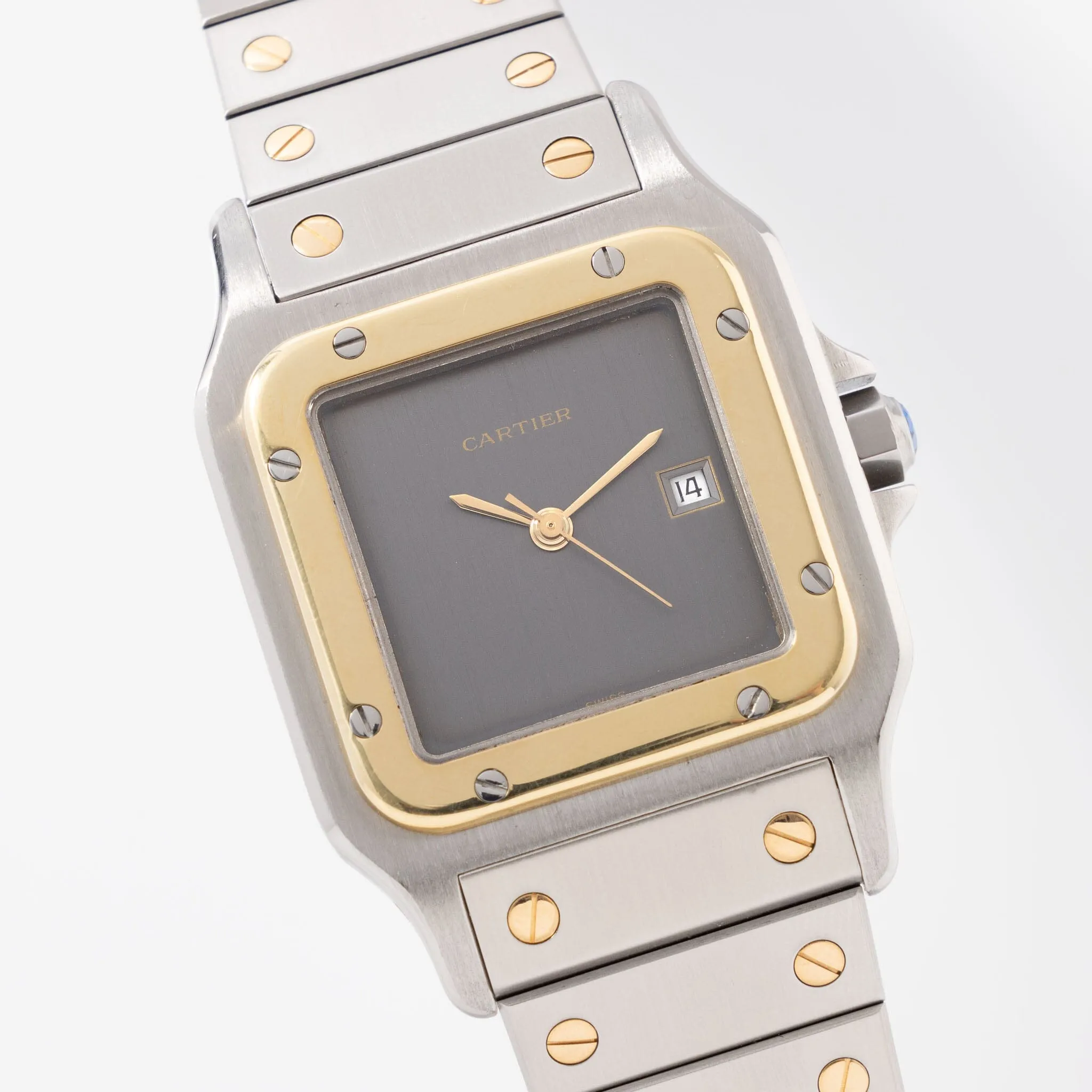 Cartier Santos Steel and Gold with Slate Grey Dial Ref 2961