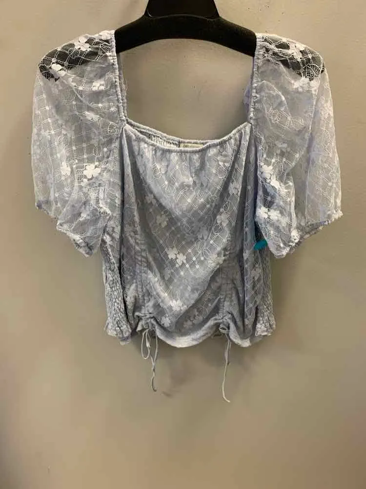 CATO PLUS SIZES Size 18/20W LT BLUE Floral TOP