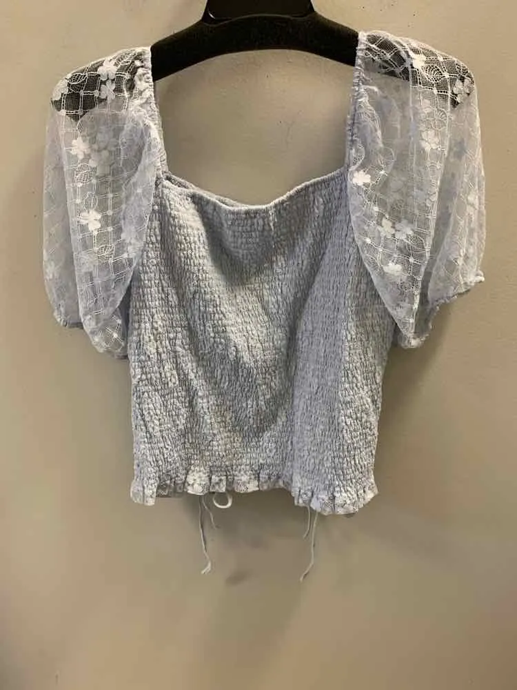 CATO PLUS SIZES Size 18/20W LT BLUE Floral TOP