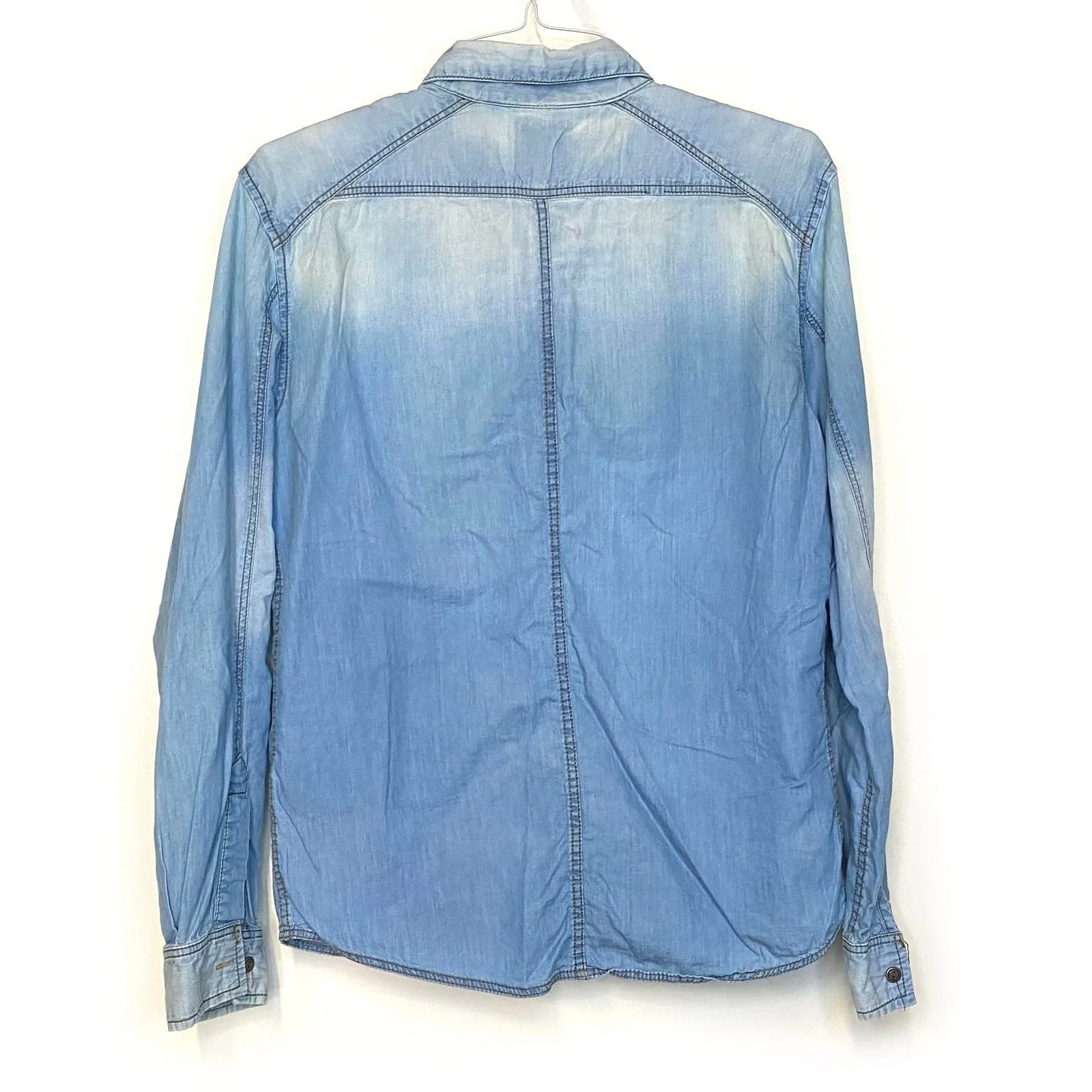 Clockhouse Womens Size L Blue Denim Western Shirt Button-Up L/s Pre-Owned