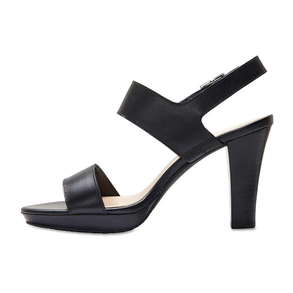 Coco Heel in Black Leather
