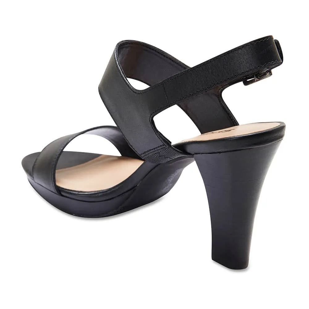 Coco Heel in Black Leather