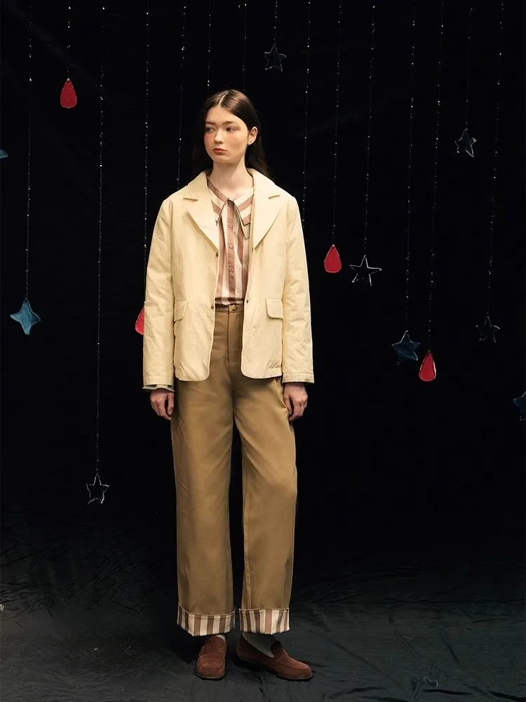Cotton and linen down suit【s0000005942】