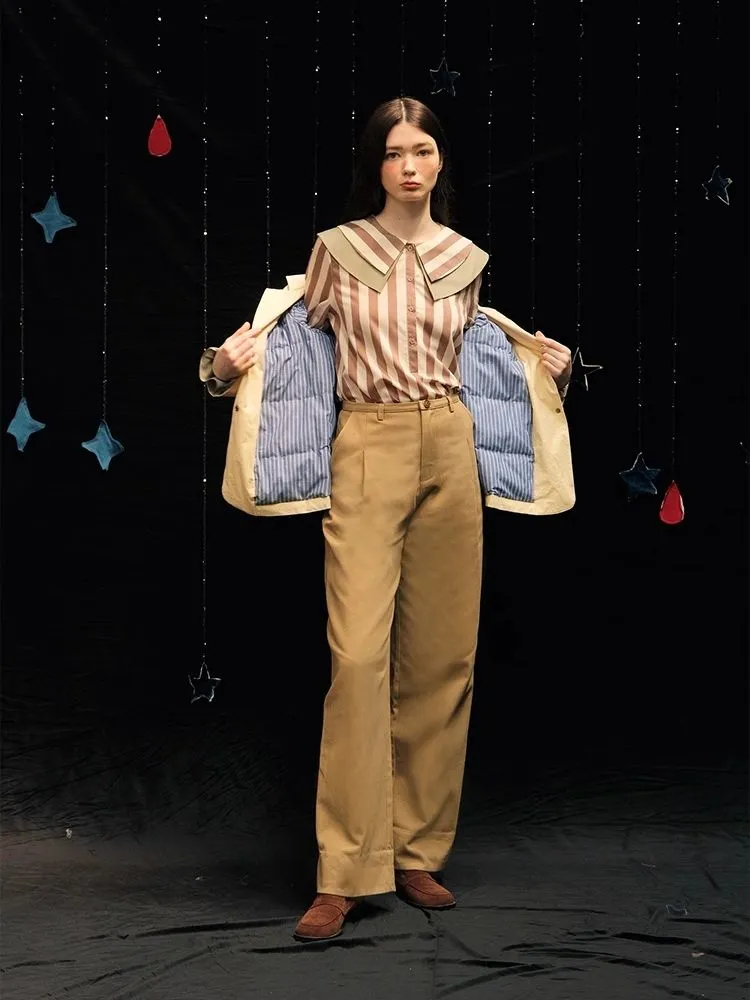 Cotton and linen down suit【s0000005942】