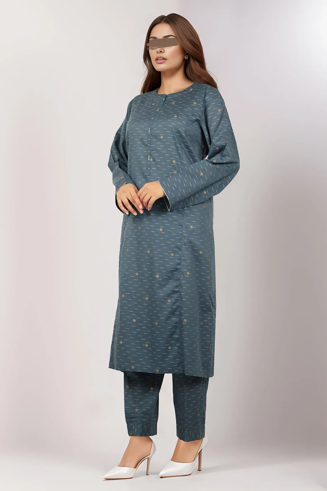 Cotton Jacquard Stitched 2 Piece (Shirt/Trouser)